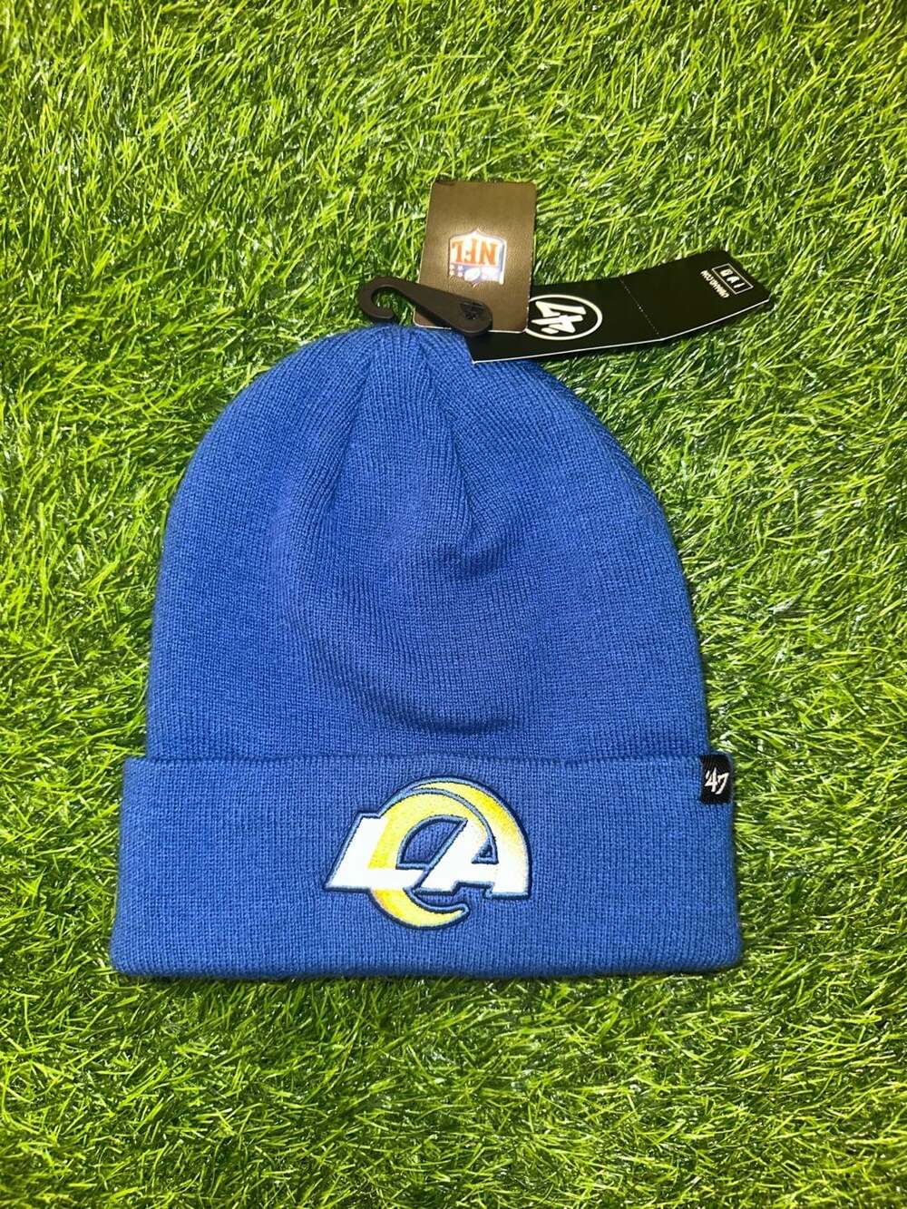 '47 Brand NFL Los Angeles Rams Raised Cuff Knit Beanie Toque Royal Blue New with